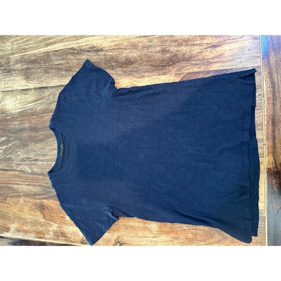 ATM Women's Blue Slub Jersey Schoolboy Crew Neck T-Shirt Size - Picture 2 of 4